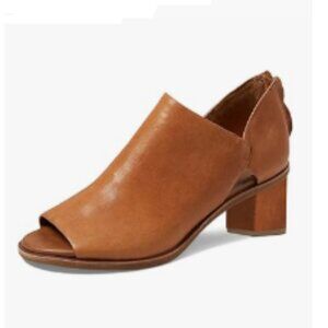 YDN Chocolate Peep Toe Low Block Heels Back Zipper Sandal Ankle Boots Comfy Shoe